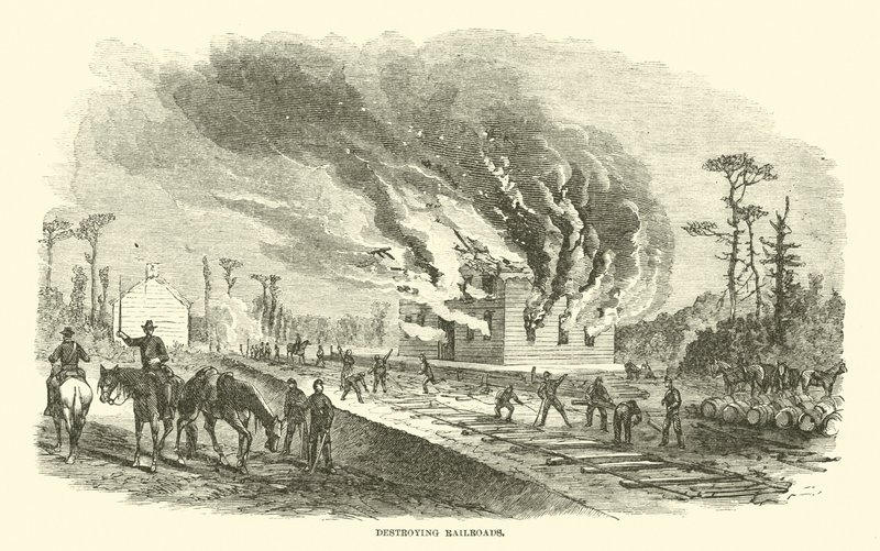 Demiryollarının tahrip edilmesi, Nisan 1863 by American School