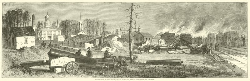 Atlanta'daki depoların, kamu binalarının ve fabrikaların yıkımı, Kasım 1864 by American School