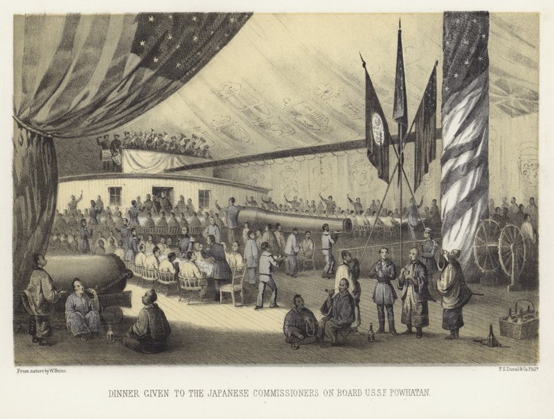 USS Powhatan gemisinde Japon Komiserlere verilen akşam yemeği by American School