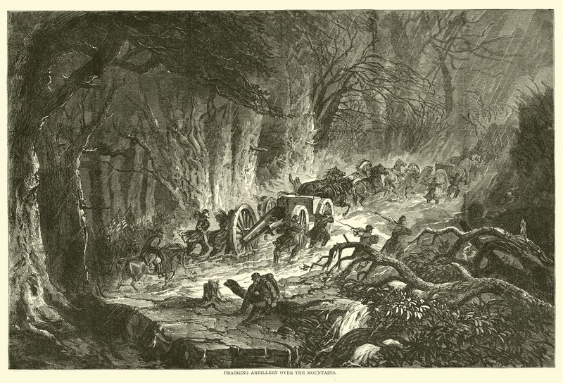 Topçuları dağların üzerinden sürüklemek, Ağustos 1863 by American School