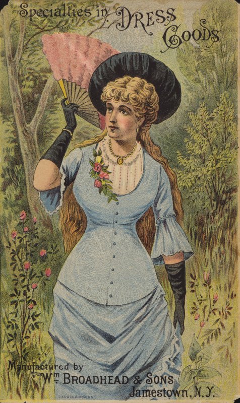 Elegant Lady Holding fan by American School