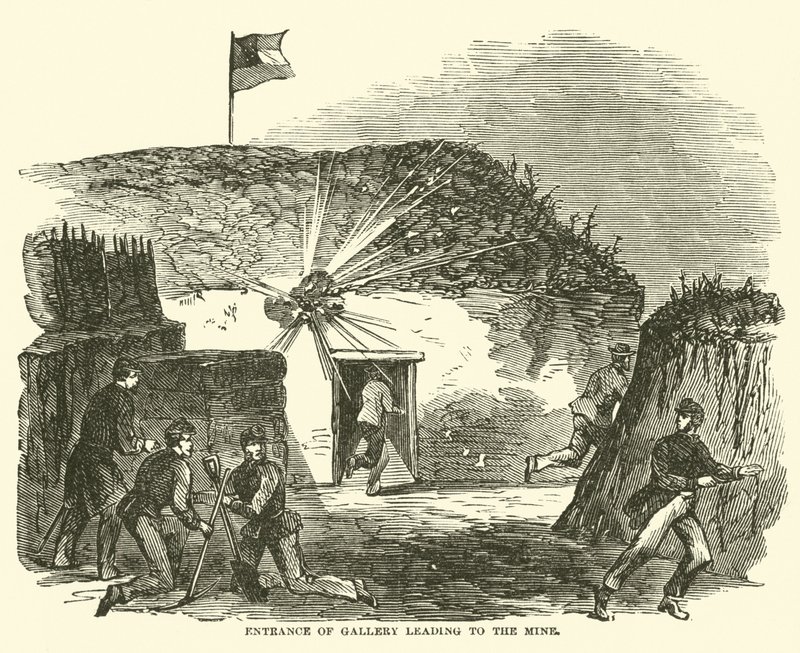 madene giden galerinin girişi, Haziran 1863 by American School