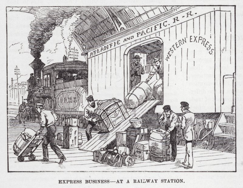Bir Tren İstasyonunda Ekspres İş (gravür) by American School