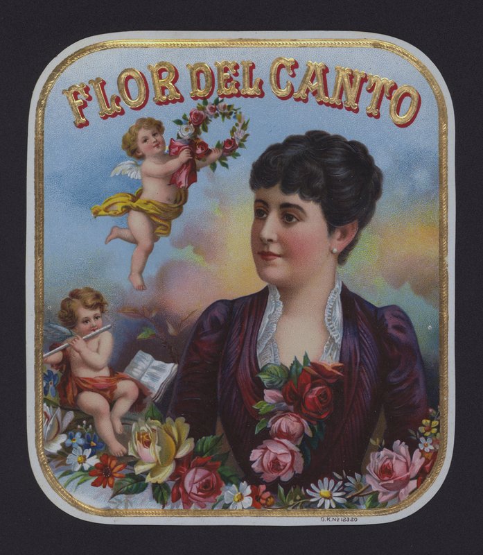 Flor del Canto, puro etiketi (chromolitho) by American School