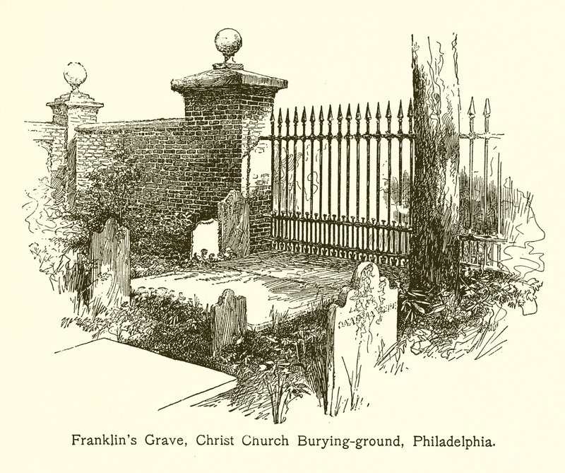 Franklins Grave, Christ Church Burying-ground, Philadelphia by American School