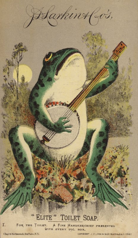 Banjo oynayan kurbağa by American School