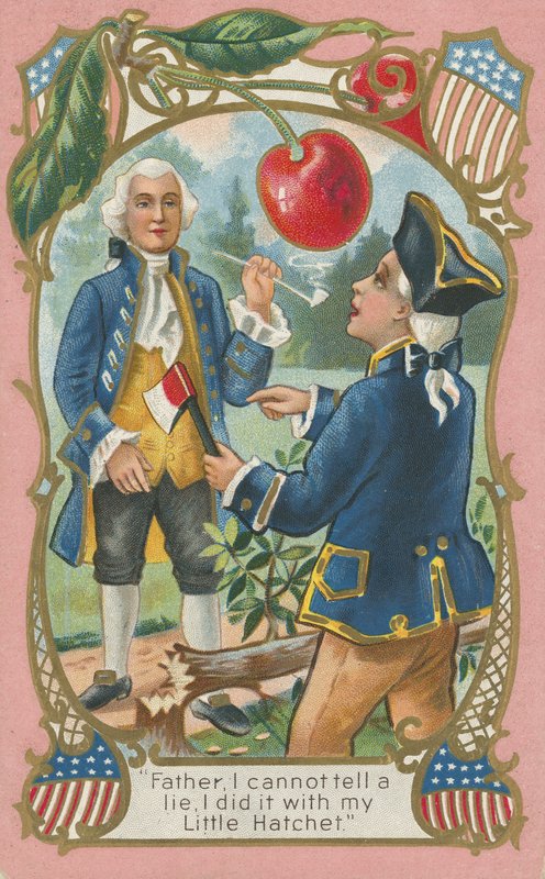 George Washington babasına itirafta bulunuyor (renkli taş) by American School