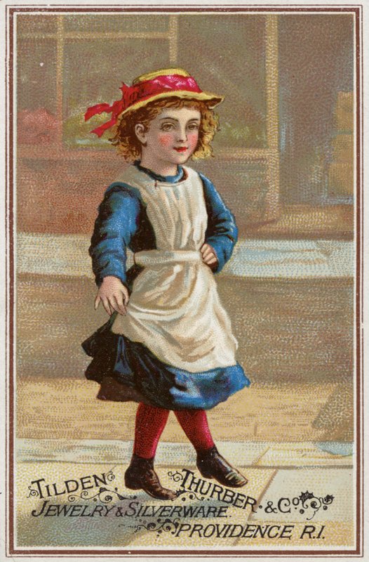 Şakacı Bir Şekilde Atlayan Kız (chromolitho) by American School