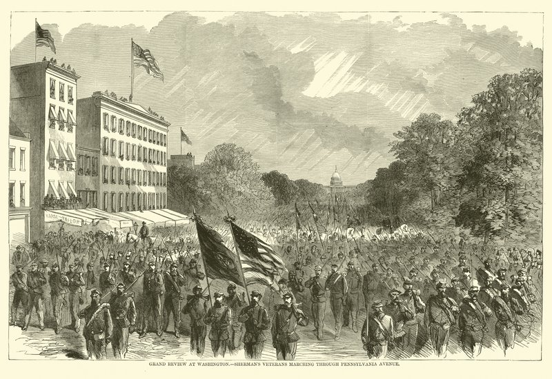 Pennsylvania Bulvarı, Mayıs 1865 ile yürüyen Washington, Shermans gazileri de Büyük inceleme by American School