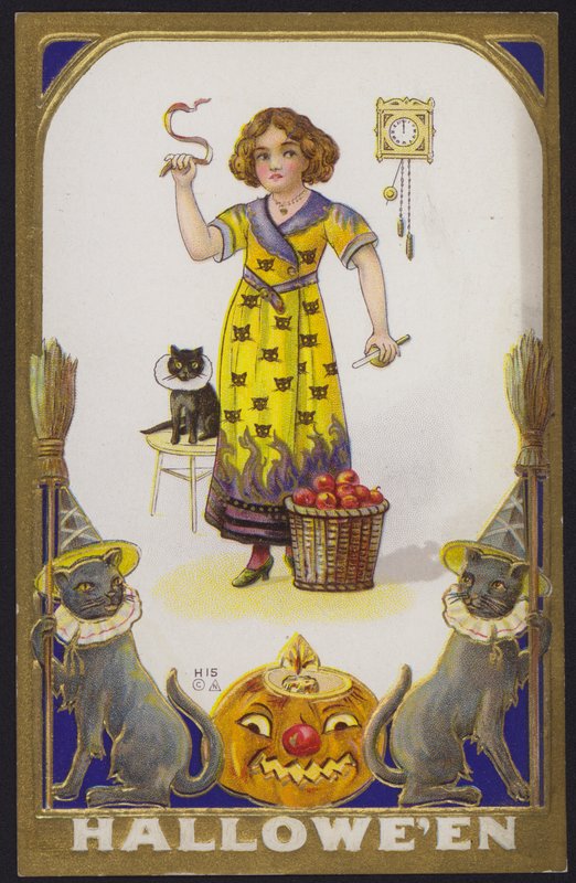 Cadılar Bayramı kartı (renkli lito) by American School