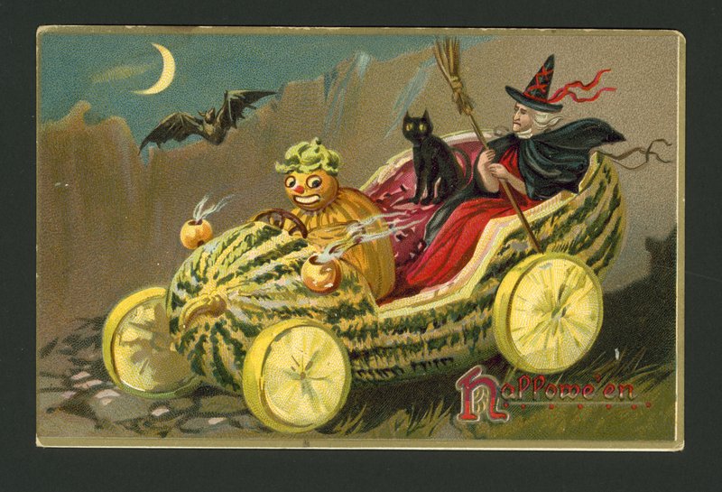 Cadılar Bayramı tebrik kartı (chromolitho) by American School