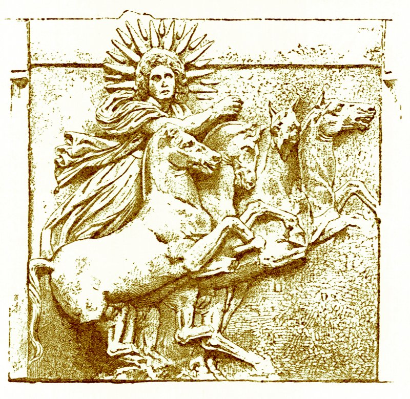 Arabasının üzerinde Helios, Victor Duruy tarafından Yunanistan Tarihinden bir çizim, 1890