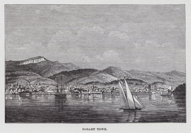 Hobart Kasabası (gravür) by American School