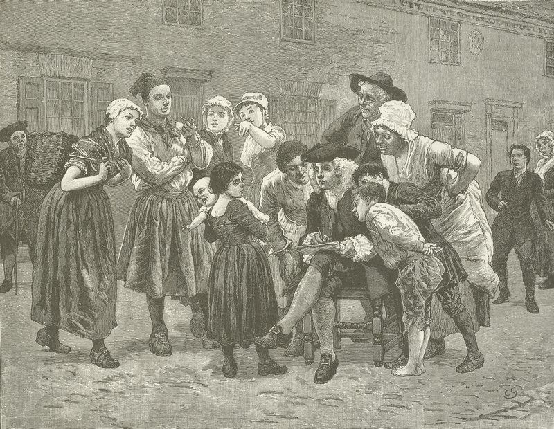 Hogarth, Queenborough otoyolunu çiziyor by American School