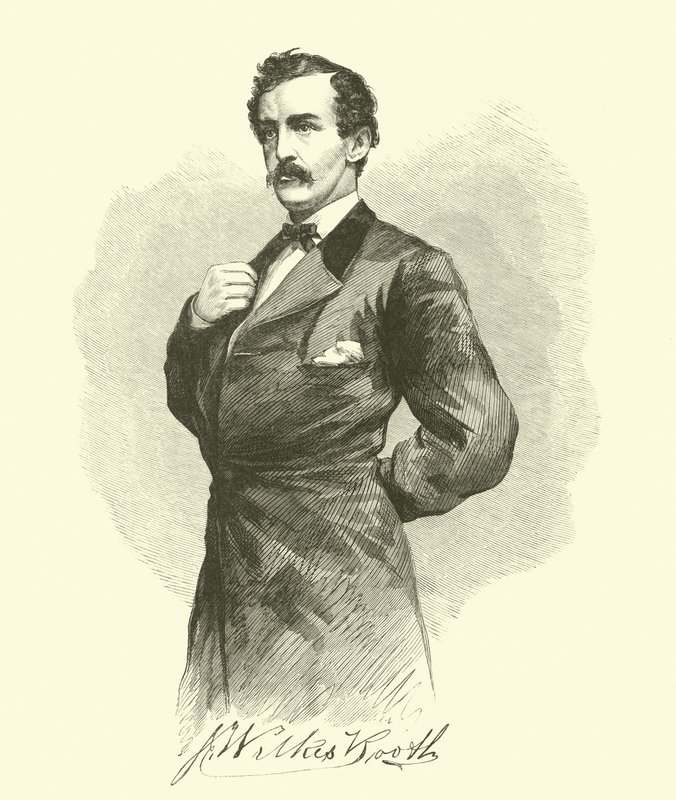 J Wilkes Booth, Nisan 1865 by American School