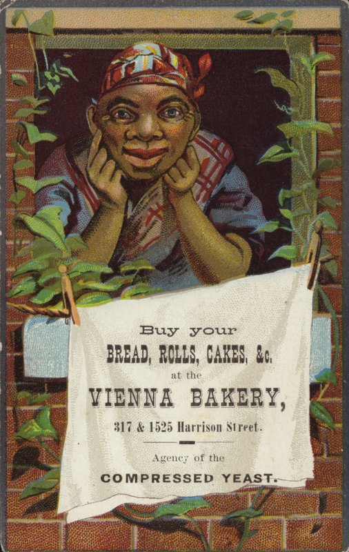Pencere reklamında kadın Viyana Fırını by American School
