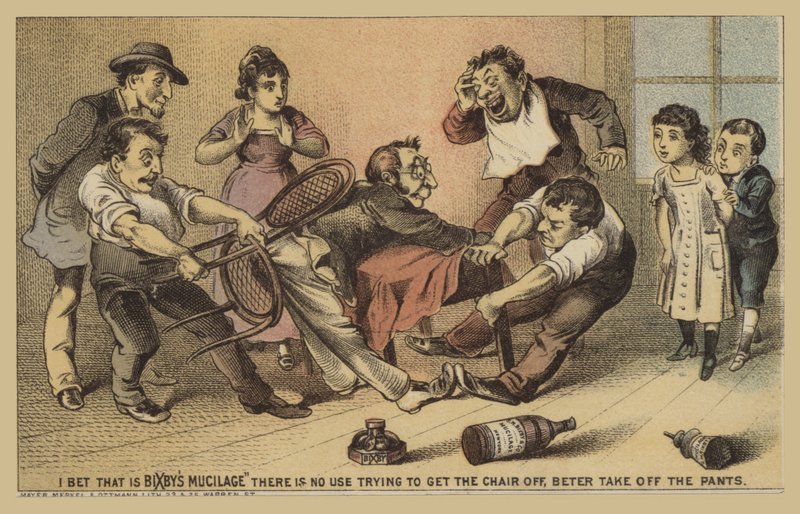 Yapıştırıcıyla Sandalyeye Sıkışmış Adam by American School