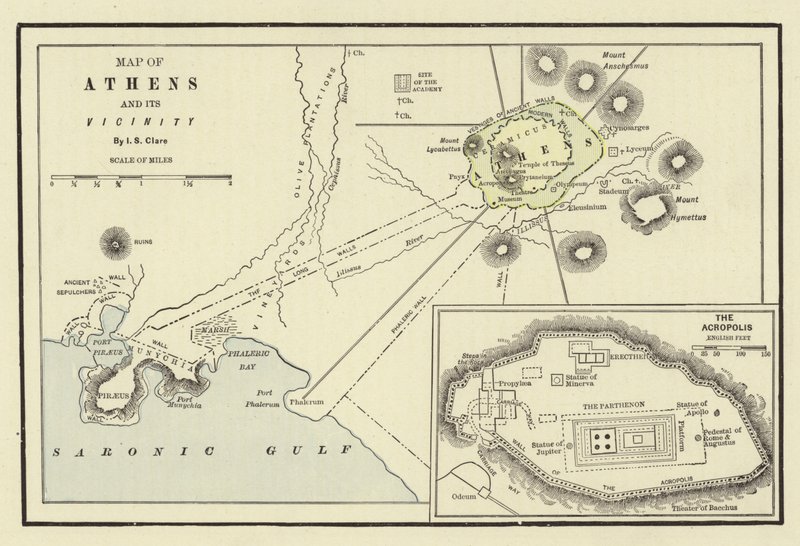 Atina Haritası ve Çevresi; Akropolis by American School