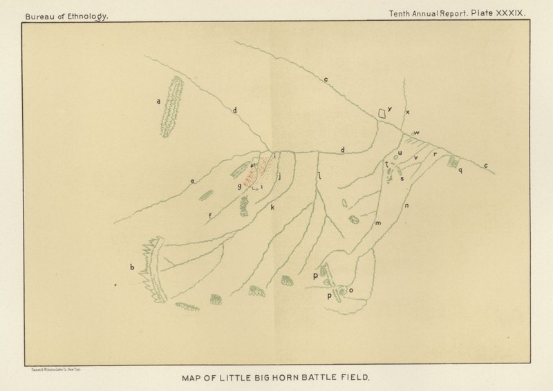 Little Bighorn Battlefield Haritası by American School