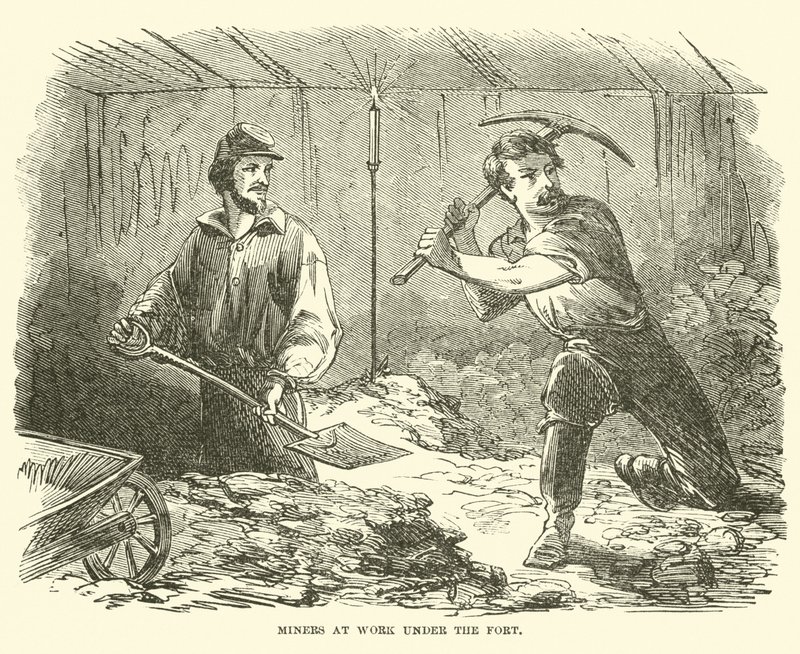 Kalenin altında çalışan madenciler, Haziran 1863 by American School