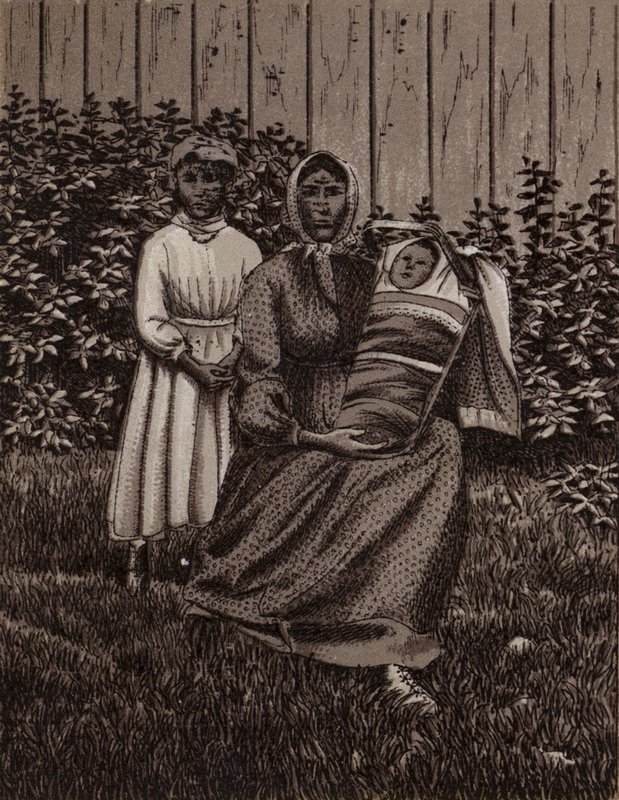 Niagara Şelalesi: Hint Ailesi (lito) by American School