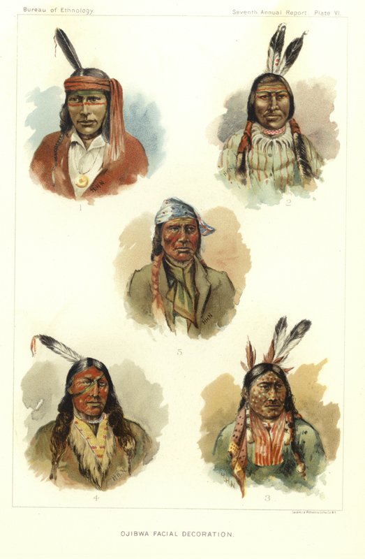 Ojibwa Yüz Dekorasyonu by American School