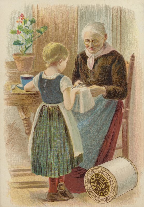 yaşlı kadın, kesme, kumaş by American School
