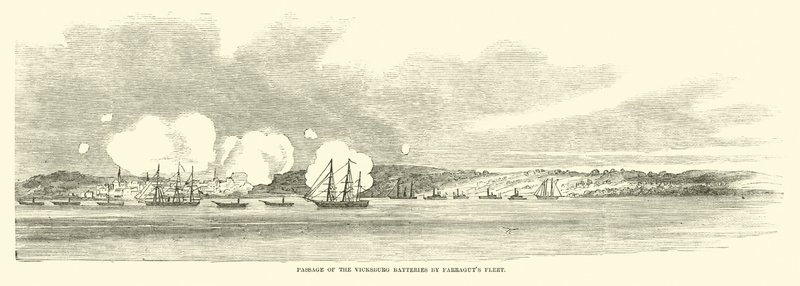 Vicksburg Pillerinin Farraguts filosu tarafından geçişi, Haziran 1862 by American School