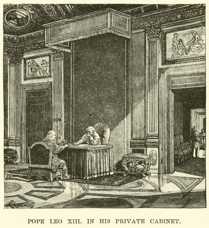 Papa Leo XIII, özel kabinesinde by American School