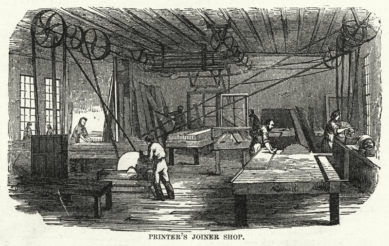 Yazıcının Marangoz Dükkanı (gravür) by American School