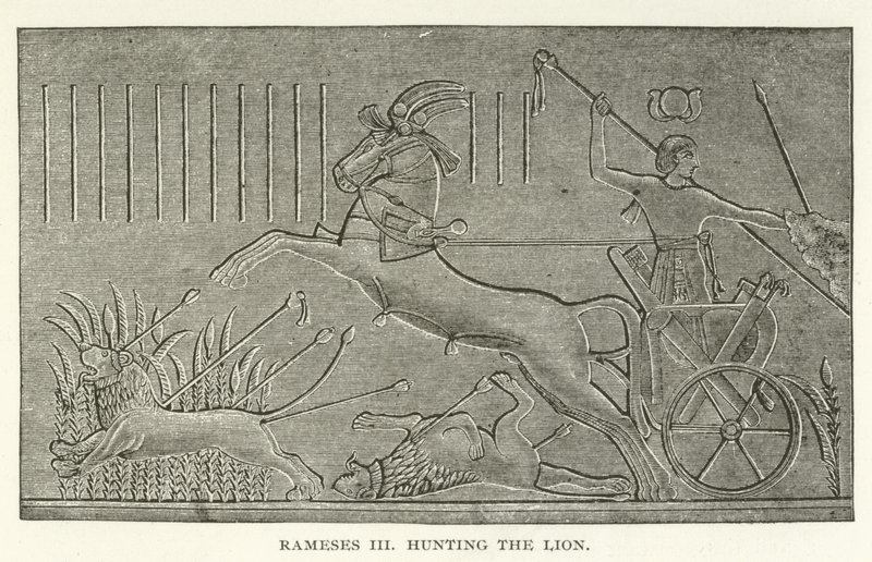 Ramses III Aslanı avlarken by American School