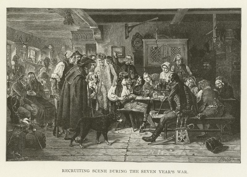 Yedi Yıl Savaşı sırasında askere alma sahnesi by American School