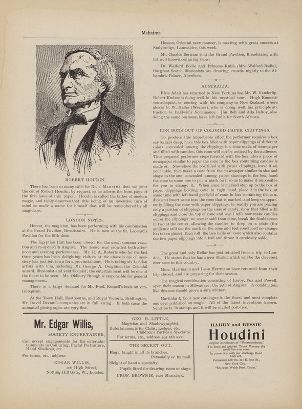 Robert Houdin, Reklamlar by American School