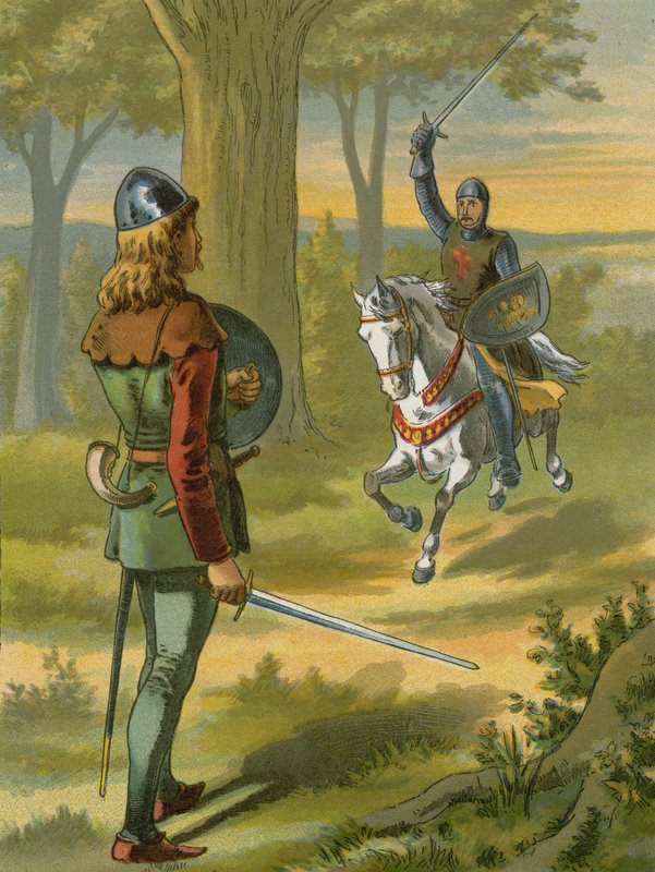 Robin Hood siyah zırhlı şövalyeyi durdurdu by American School