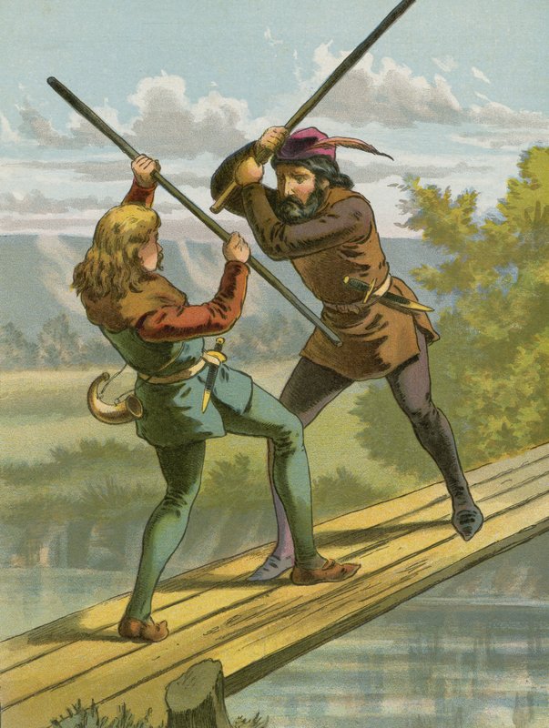 Robin Hoods, Küçük John ile savaşıyor by American School