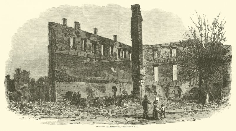 Chambersburg Harabeleri, Belediye Binası, Eylül 1864 by American School