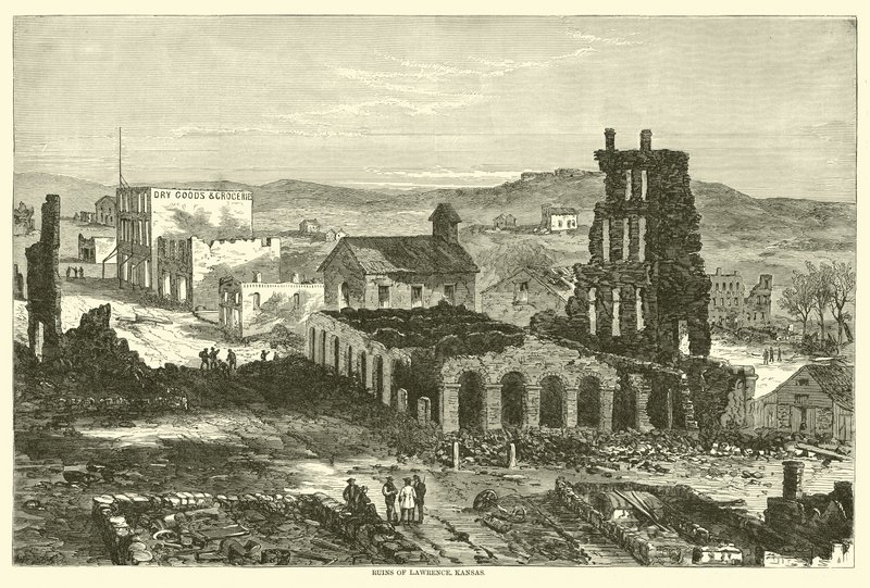 Lawrence, Kansas, Ağustos 1863 Harabeleri by American School