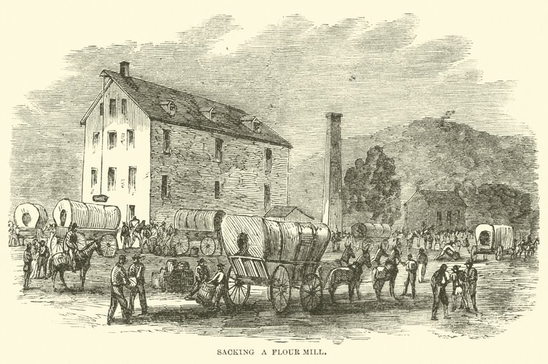 Bir un değirmeninin yağmalanması, Temmuz 1864 by American School