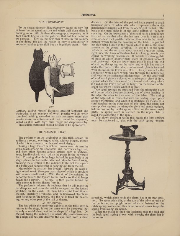 Shadowgraphy, Kedi, Kaybolan Şapka by American School