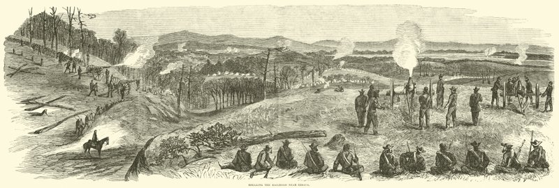 Mayıs 1864, Resaca yakınlarındaki demiryolunun bombalanması by American School