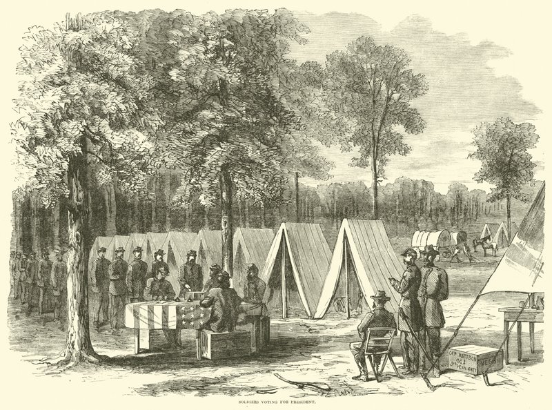 Başkan için oy kullanan askerler, Eylül 1864 by American School