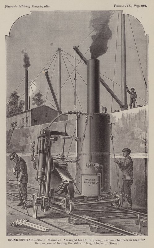 Taş Kesme, Taş Kanallama (gravür) by American School