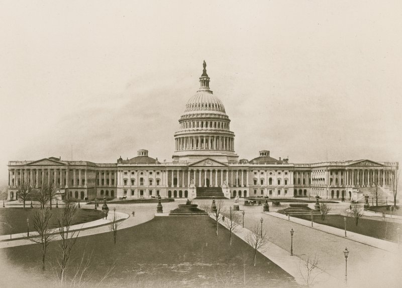 Capitol, Washington (fotogravür) by American School