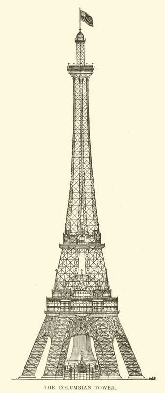 Kolomb Kulesi (gravür) by American School