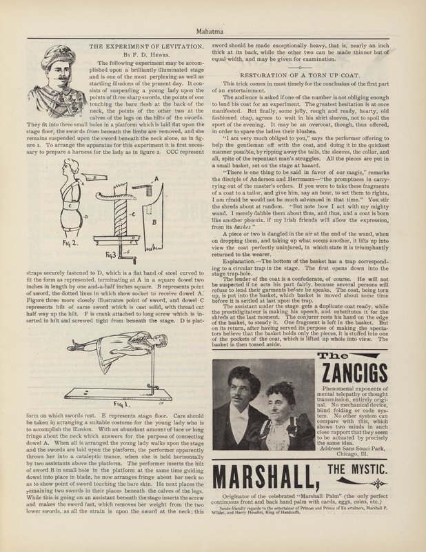 Havaya Yükselme Deneyi, F D Hewes, Reklamlar by American School