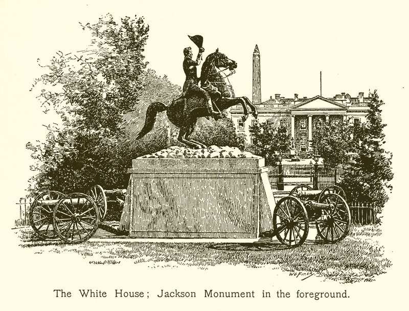 Beyaz Saray; Jackson Anıtı ön planda by American School