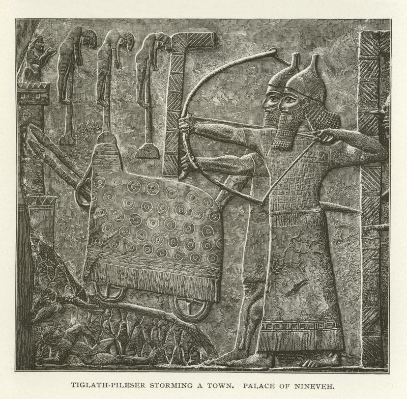 Tiglath-Pileser bir kasabayı basıyor, Nineveh Sarayı by American School