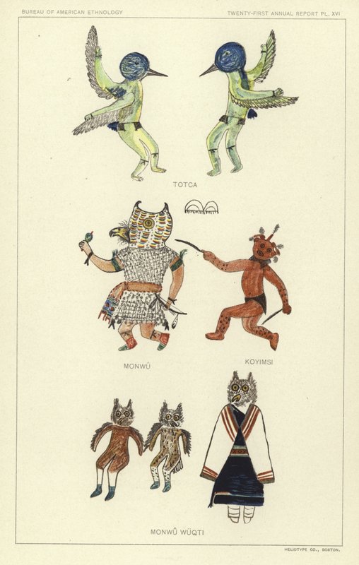 Totca, Monwu, Koyimsi, Monwu Wuqti (renkli taş baskı) by American School