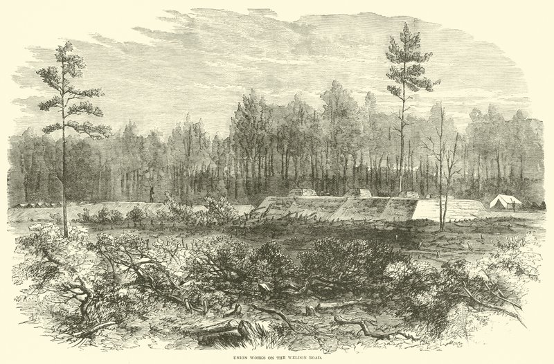 Birlik Weldon Yolu üzerinde 1864 Ağustos çalışır by American School