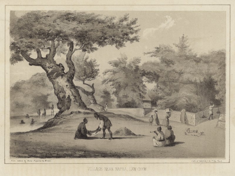 Napha yakınlarındaki köy, Lew Chew (Ryukyu Adaları) by American School